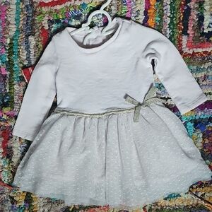 OshKosh B'gosh White Dress with Glittery Silver Accent